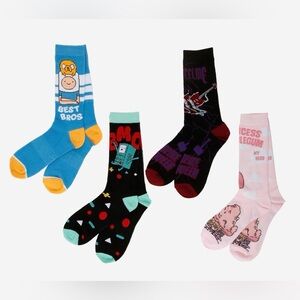 Adventure Time Crew Socks Bundle of 4